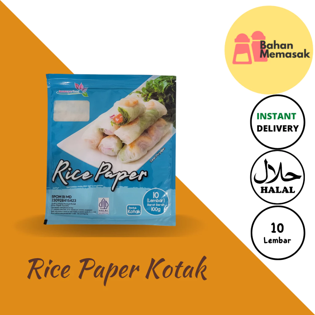 Rice Paper Roll Kulit Lumpia Halal Bentuk Kotak Isi 10