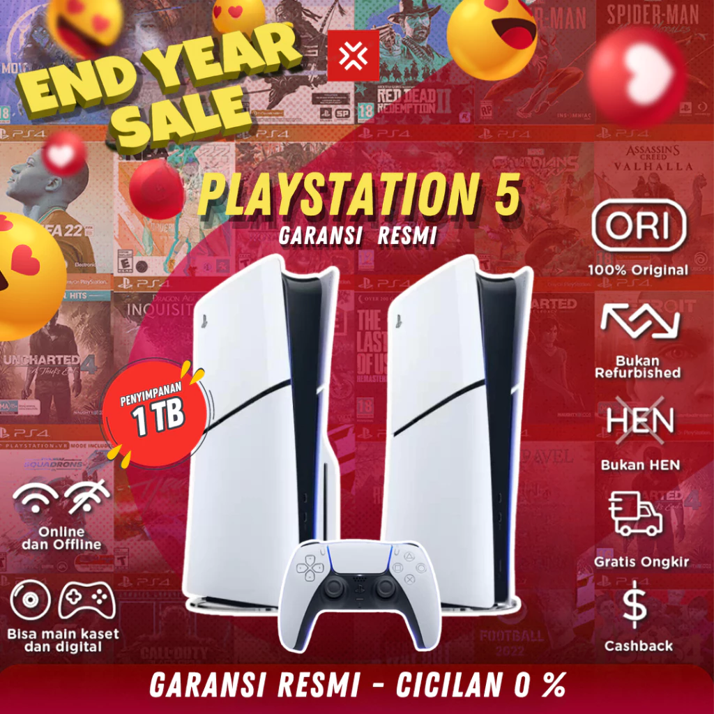 SONY PS5 Playstation 5 Disc Digital GARANSI RESMI SONY INDONESIA Bonus Bundle Banyak Games