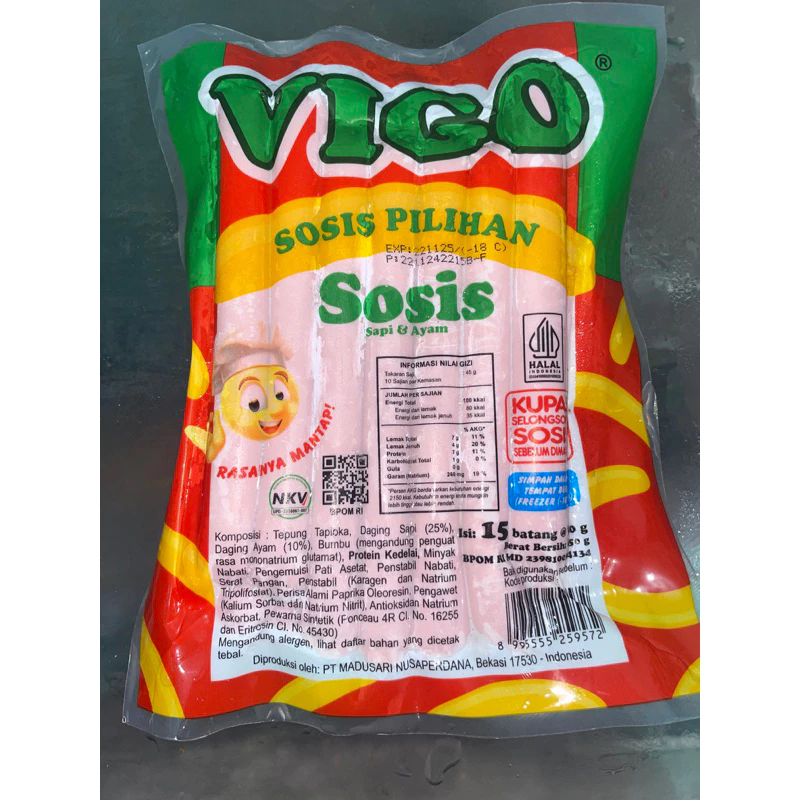 Vigo Sosis Pilihan Sapi Ayam Isi 15 Batang