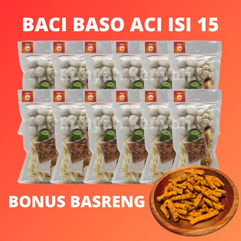 Baso Aci Isi 15pcs Free Basreng / Baso Aci Isi 15pcs Murah / Baso Aci Paket 15 Pcs Murah / Baso Aci Viral / Baso Aci Paket Usaha / Paket Baso Aci 15 Bungkus / Paket Baso Aci 15 Bungkus Murah / Baso Aci Hot Jeletot