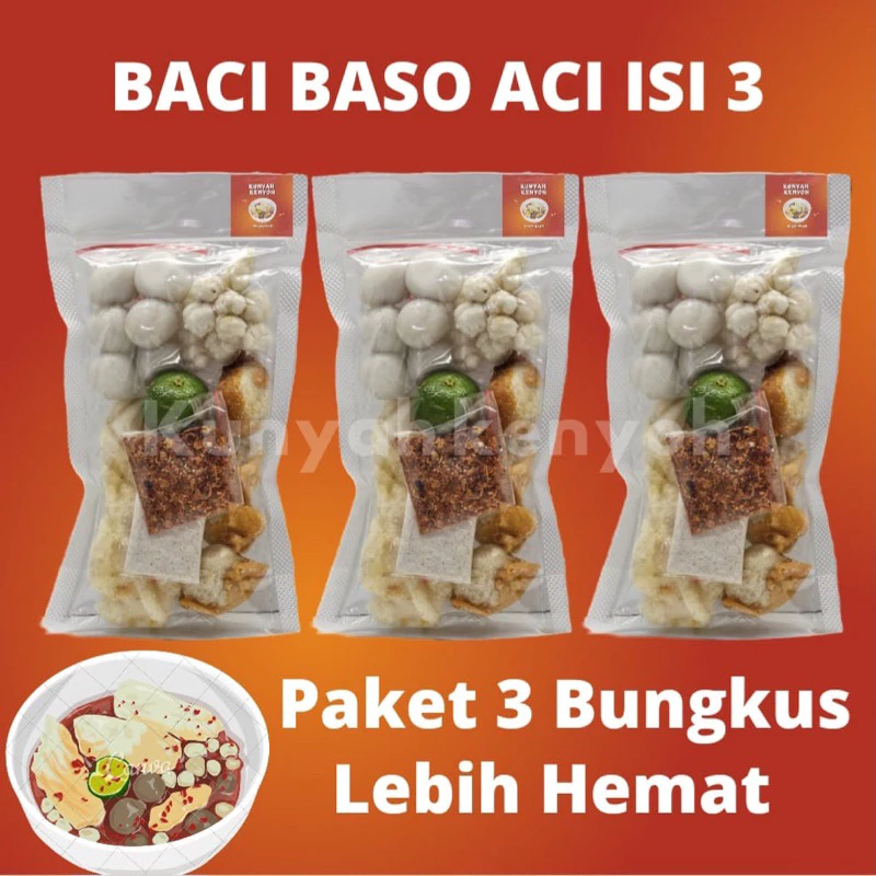 Baso Aci 3 Bungkus Hemat / Baso Aci Instan / Baso Aci Bandung