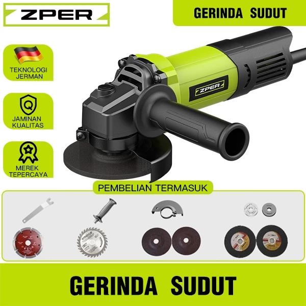 ZPER Mesin Gerinda Angle Grinder Mesin Gerinda Tangan Listrik Angle Grinder Penggiling Sudut Portable Multifungsi Untuk Potong ZP010