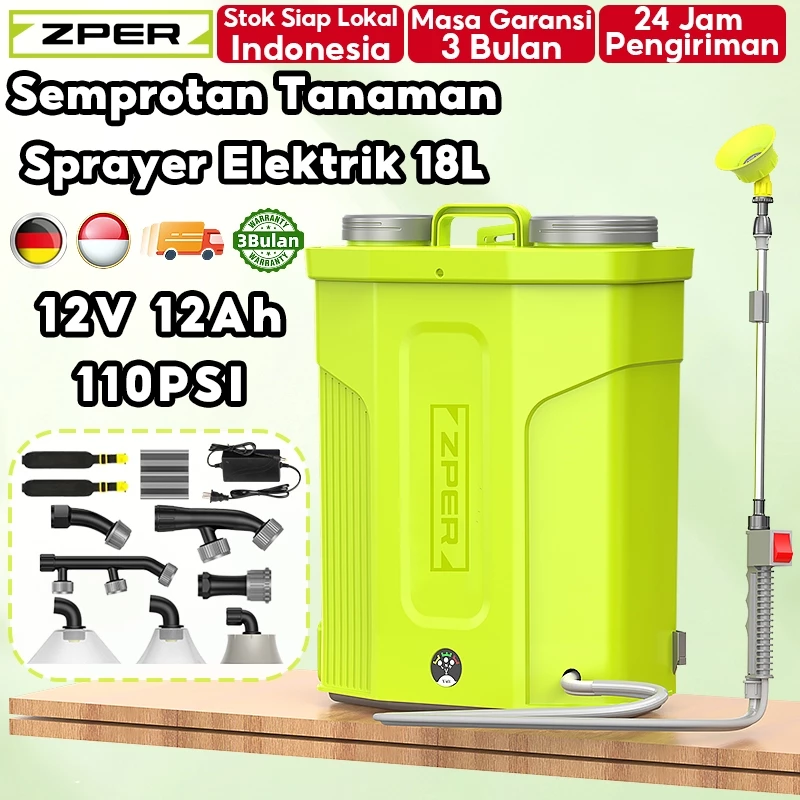 Zper Alat Semprot Tangki Sprayer Manual 18 Liter Alat Semprotan Hama Padi and Sprayer Elektrik ZP029