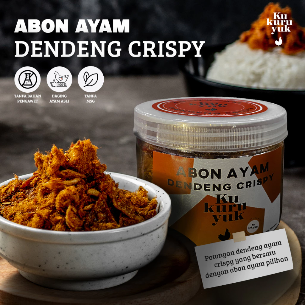 Dendeng Kukuruyuk - Abon Dendeng Ayam Crispy Makanan Siap Saji Frozen Food - 100gr
