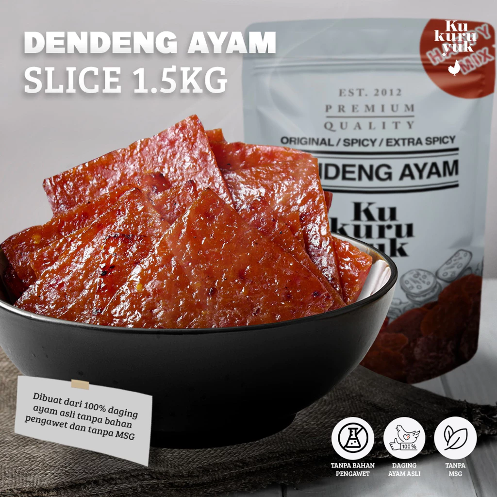 [PREMIUM] Dendeng Ayam Kukuruyuk Makanan Siap Saji - 1.5 Kilogram