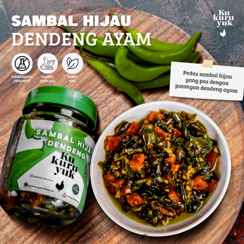 Dendeng Kukuruyuk - Sambal Hijau Dendeng Ayam 150gr