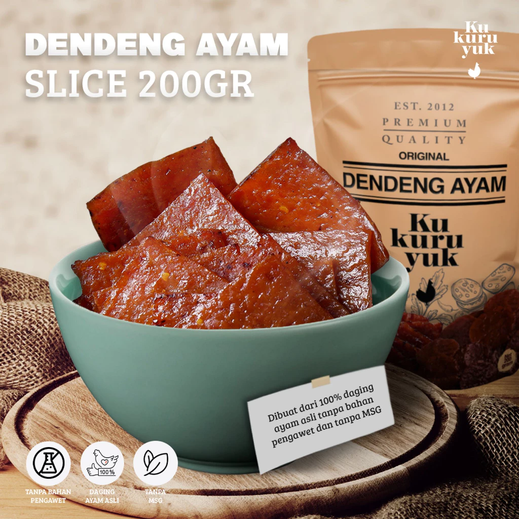 [PREMIUM] Dendeng Ayam Kukuruyuk Makanan Siap Saji Frozen Food - 200 Gram