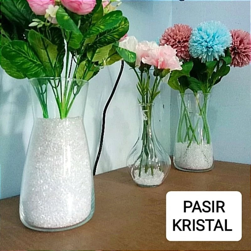 Pasir Kristal 100 Gram Plastik Isian Dalam Vas Bunga Kaca