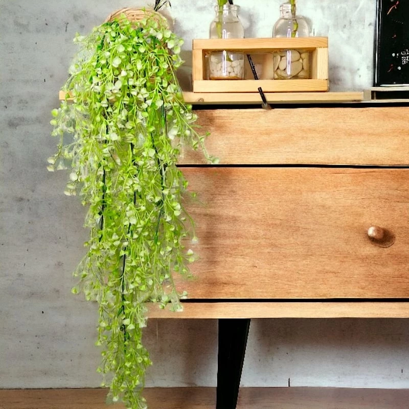1 Set Pot Rotan Daun Anggrek Juntai Rambat / Hiasan Dinding Aesthetic / Dekorasi Rumah Estetik