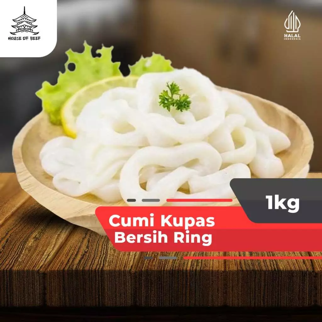 Cumi Kupas Bersih Ring Import I Imported Squid Calamari | Tidak Bau Amis