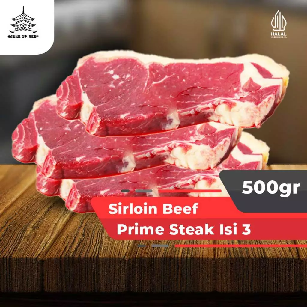 Daging Sapi Australia Striploin Beef Prime Steak isi 3pcs