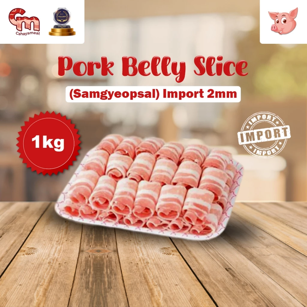Samgyeopsal/Samcan Lepas Kulit Iris Tipis/Pork Belly Skin Off Lokal 2mm