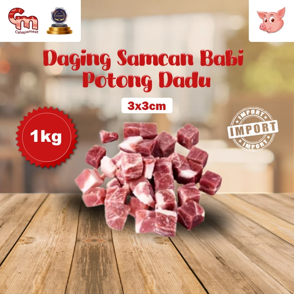 Samcan Import Potong Dadu Babi Kecap | Import Pork Belly Cube 500gr