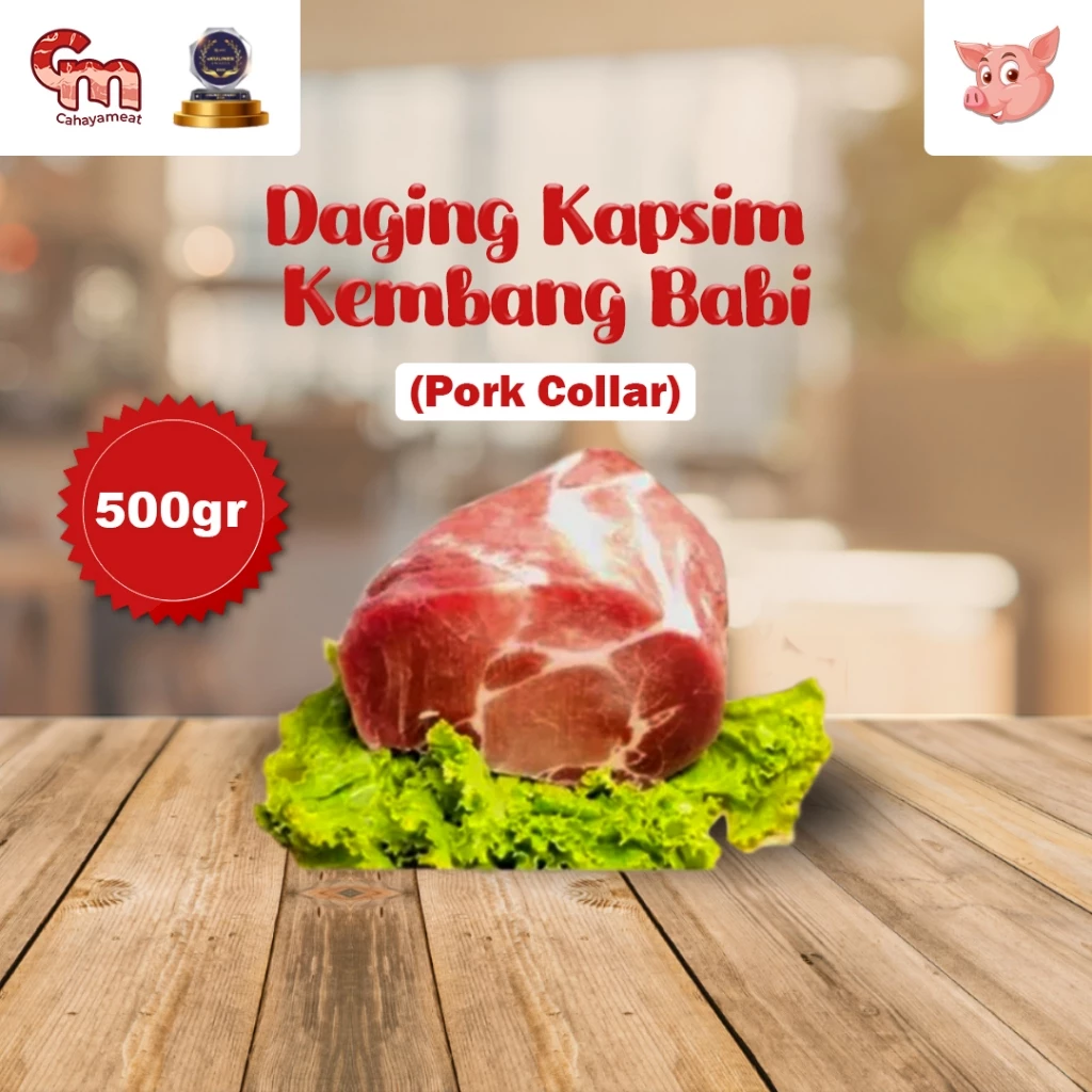 Daging Kapsim Kembang Bagian Atas Babi Fresh Utuh 500GR Pork Collar