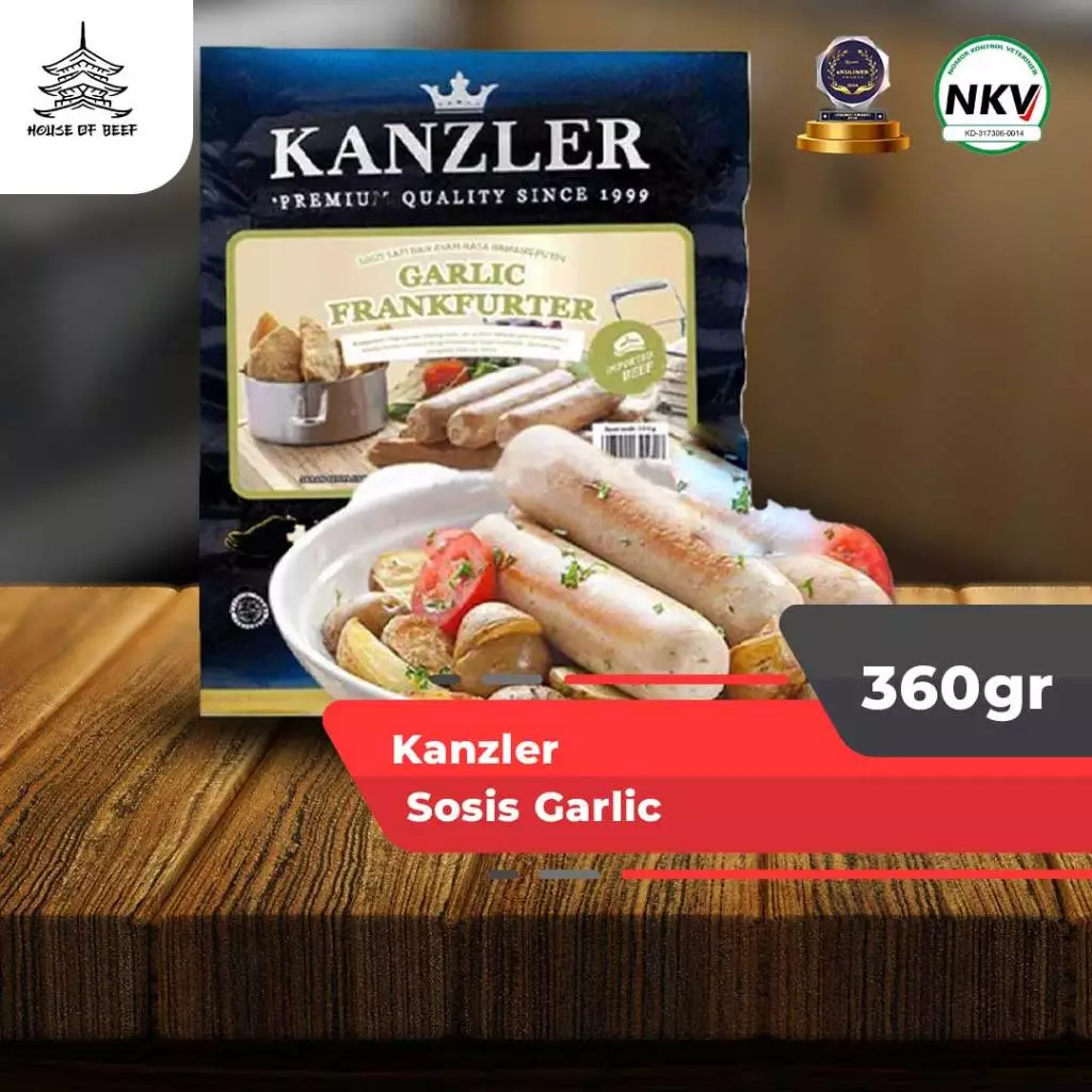 Kanzler Sosis Garlic 360gr Frozen food