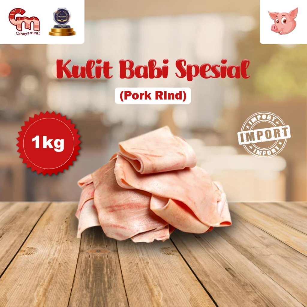 Pork rind on/ Kulit Babi segar beku