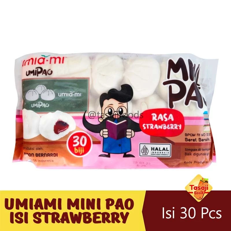 Umiami Mini Pao Strawberry 480gr isi 30 Pcs Bakpao Mini Frozen