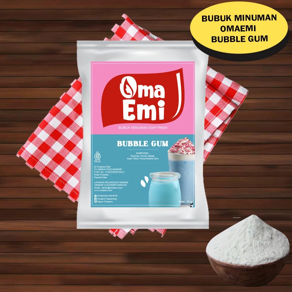 Bubuk Minuman {PERMEN KARET} / {BUBBLE GUM} 30 gr / Jual Bubuk Minuman Aneka Rasa