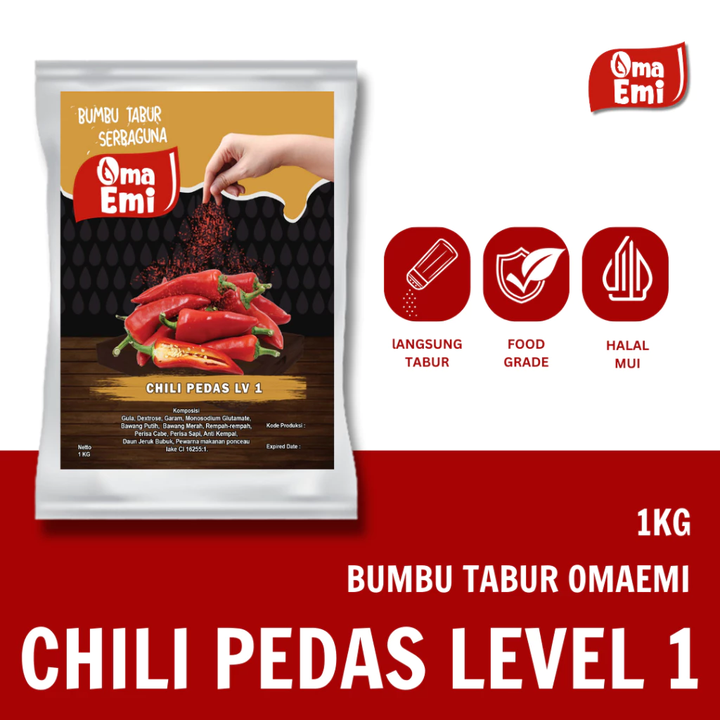 BUMBU TABUR CABE / CHILI PEDAS LV 1 1 KG