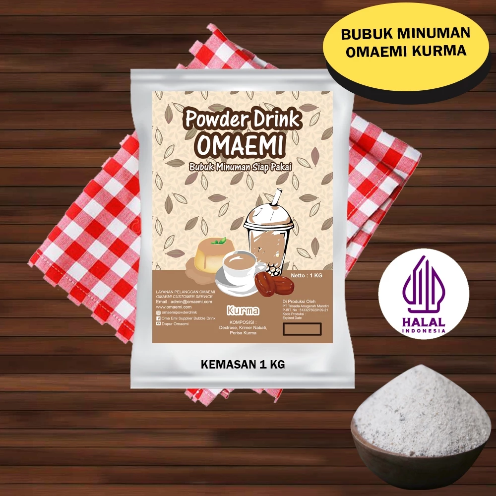BUBUK MINUMAN KURMA KEMASAN 1 KG FOOD GRADE