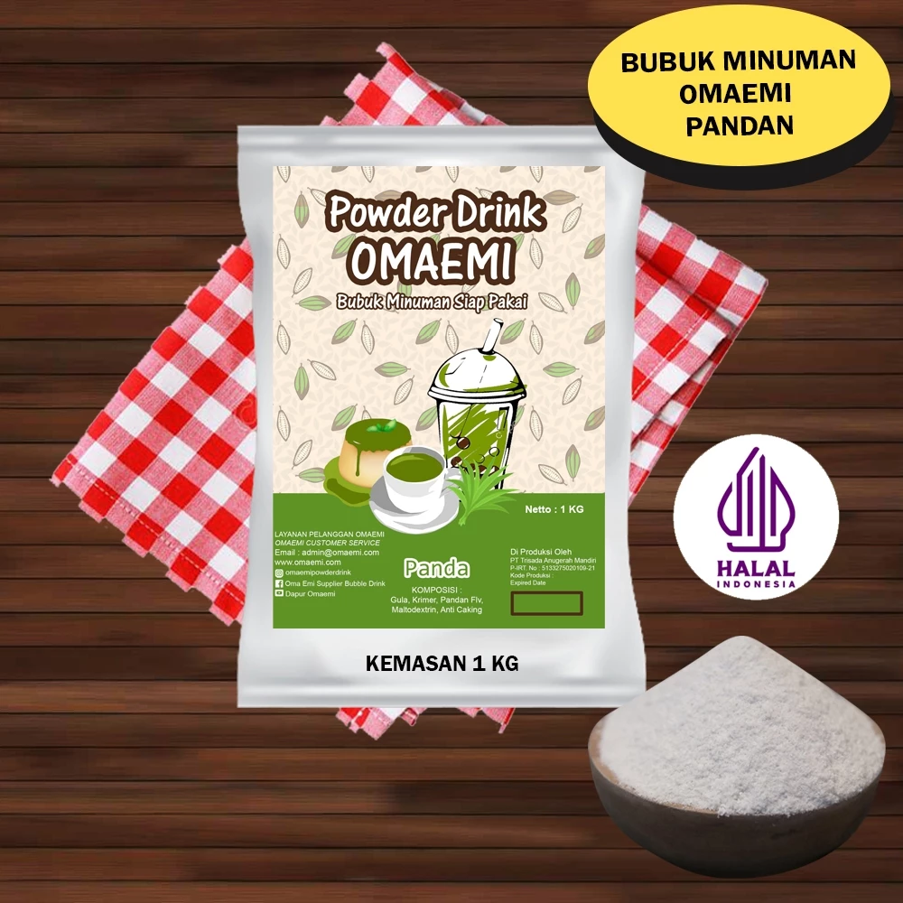 BUBUK MINUMAN RASA PANDAN KEMASAN 1KG FOOD GRADE