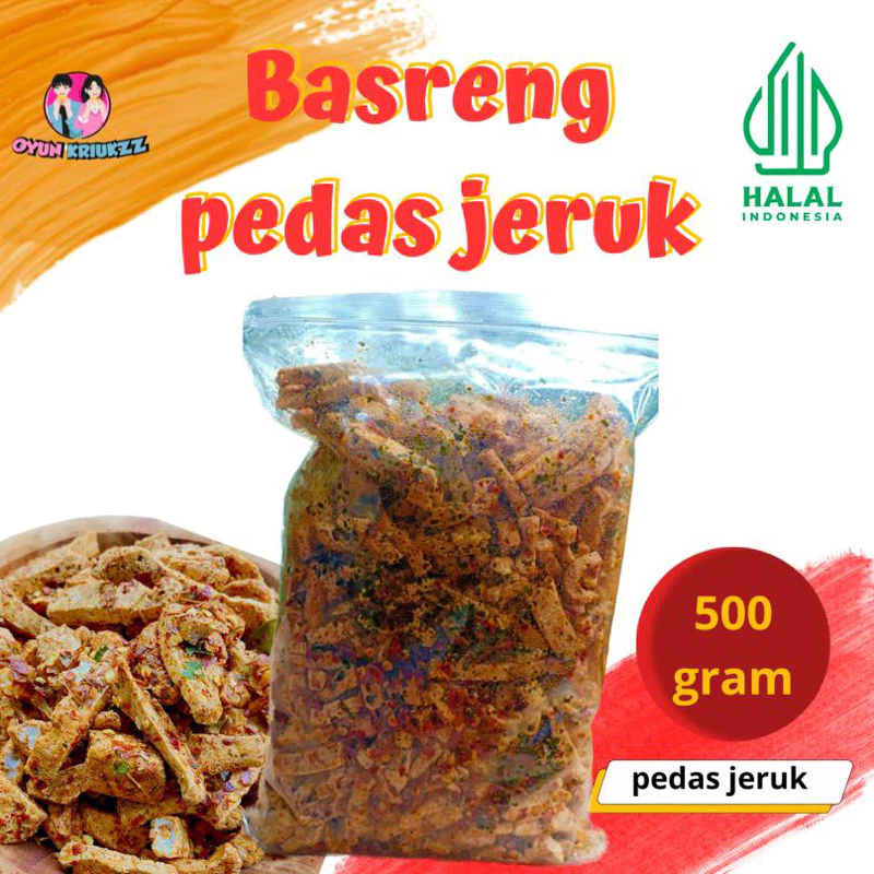 Basreng pedas extra daun jeruk isi 250gram/BASO GORENG 500 GRAM / BASRENG VIRAL 500 GRAM
