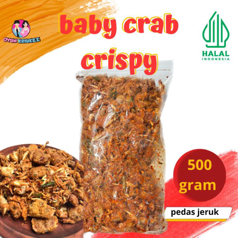 Baby Carb Crispy 500 GRAM| Baby Crab Pedas Daun Jeruk | Baby Crab Rajungan