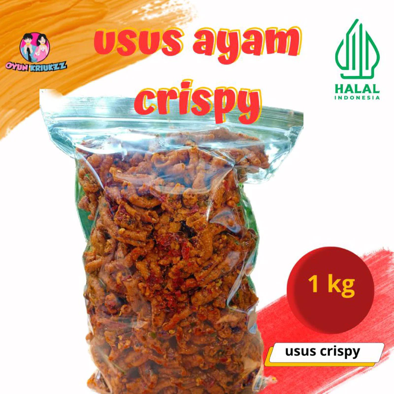 Keripik Usus Ayam 1kg Pedas Daun Jeruk 1kg & Original