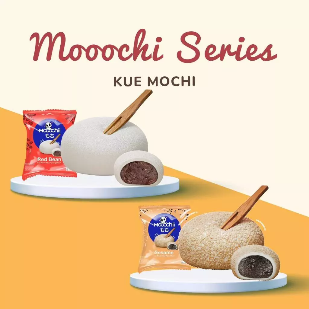 NEW Mochi Sesame 5pcs & Mochi Red Bean 5pcs isi 10pcs (bukan eskrim)