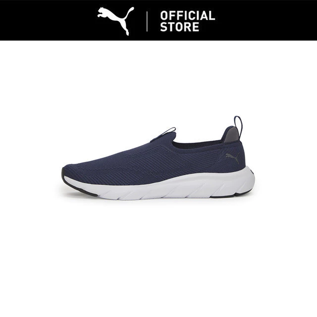 PUMA Softride Flex Knit Slip-On Shoes Navy-White