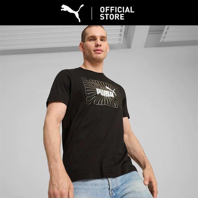 PUMA Kaus Pria Katun Lembut Cetak Foil