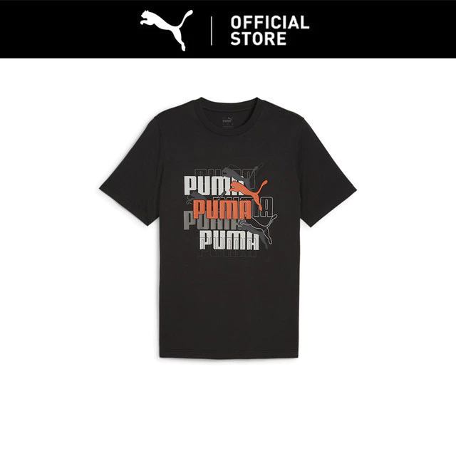 PUMA Kaus Pria Katun Berlogo Overlap Nyaman