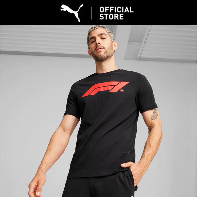 PUMA Kaus Motorsport Pria F1® Katun Hitam Merah