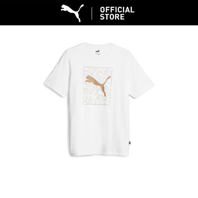PUMA Kaos Pria Grafis Cat Katun Ikonik