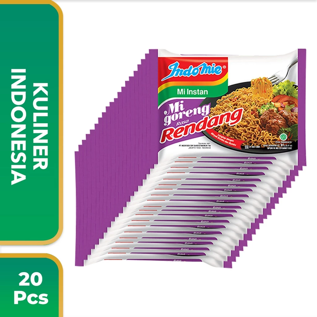 20 PCS -Indomie Goreng Rendang 91 Gr