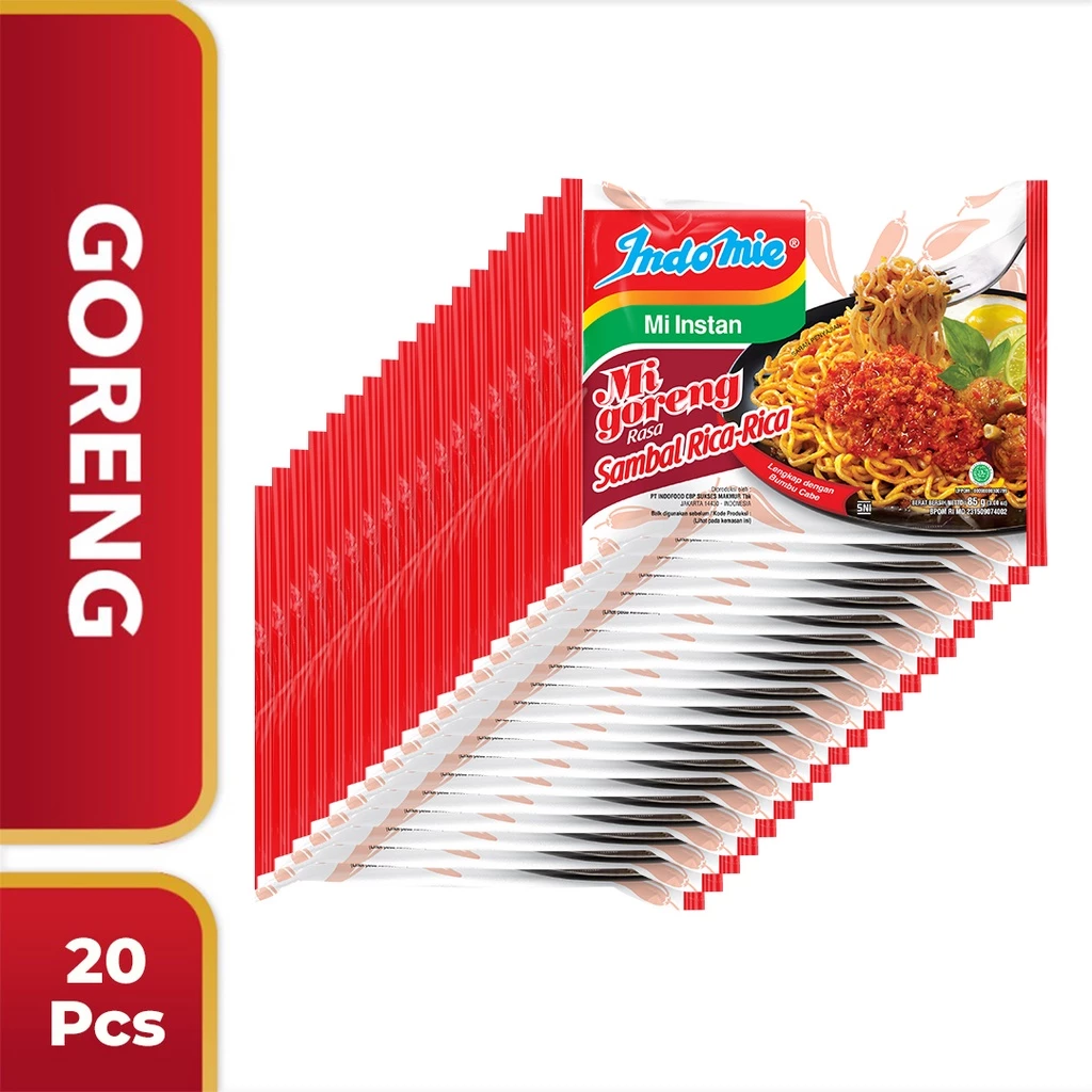 20 PCS - Indomie Goreng Sambal Rica Rica 85 Gr