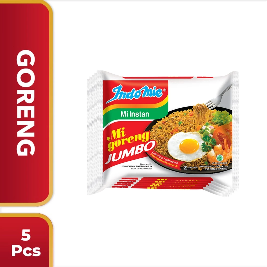 5 PCS - Indomie Goreng Spesial Jumbo 129 Gr