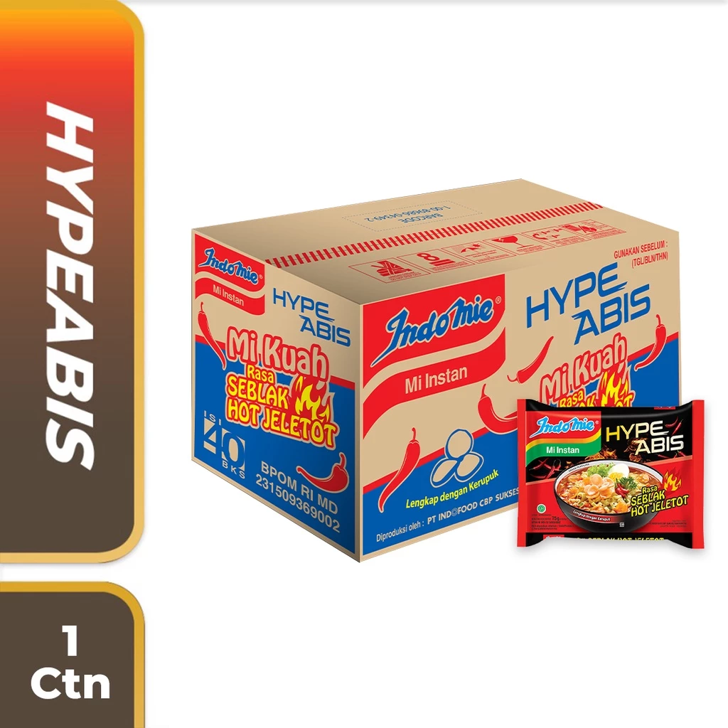 CTN - Indomie HypeAbis Rasa Seblak Hot Jeletot 75 Gr