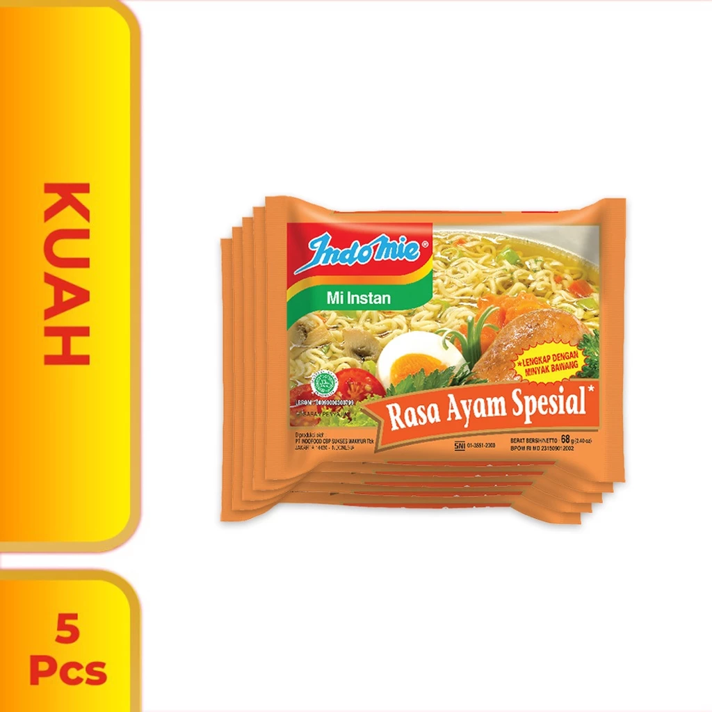 5 PCS - Indomie Kuah Ayam Spesial 68 Gr