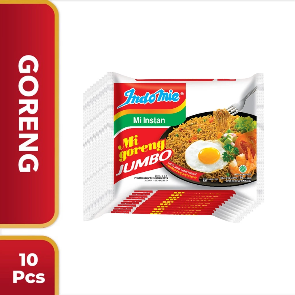 10 PCS - Indomie Goreng Spesial Jumbo 129 Gr