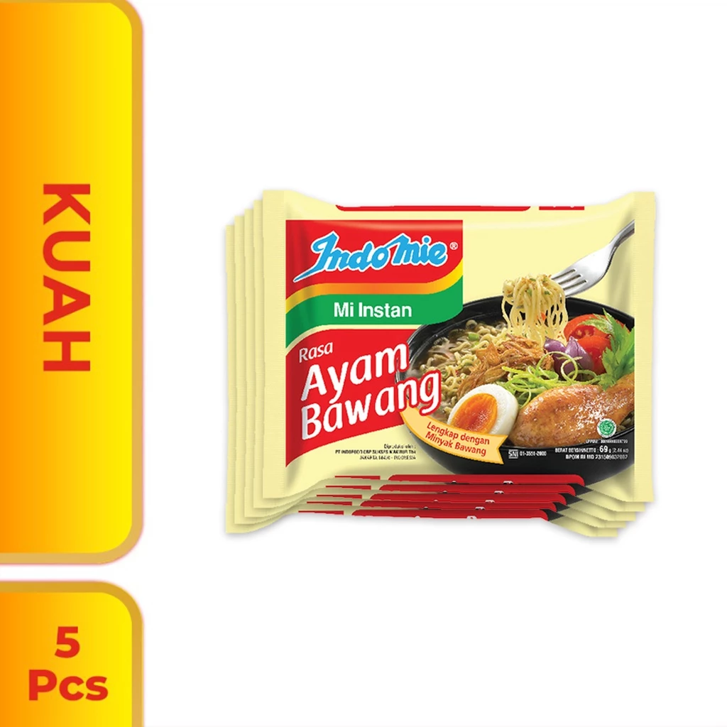 5 PCS - Indomie Kuah Ayam Bawang 69 Gr