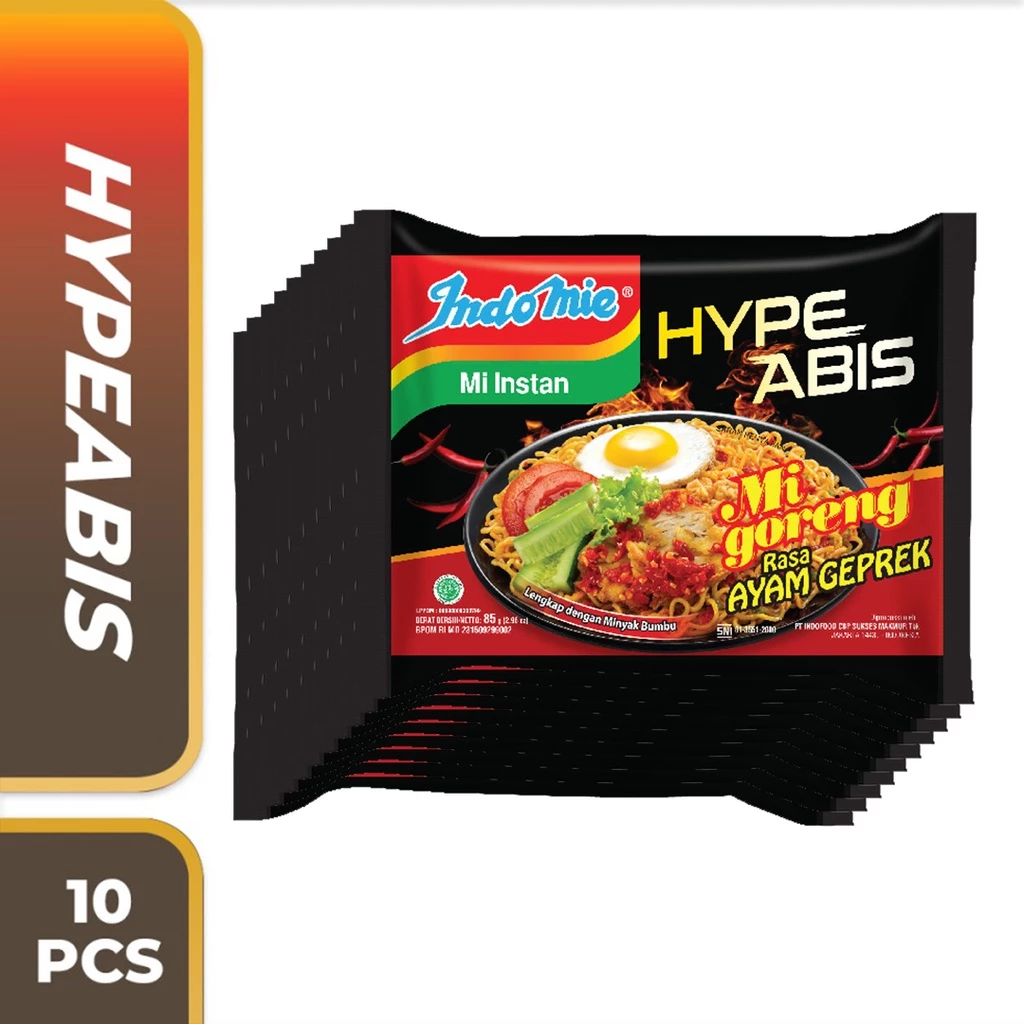 10 PCS - Indomie HypeAbis Ayam Geprek 85 Gr