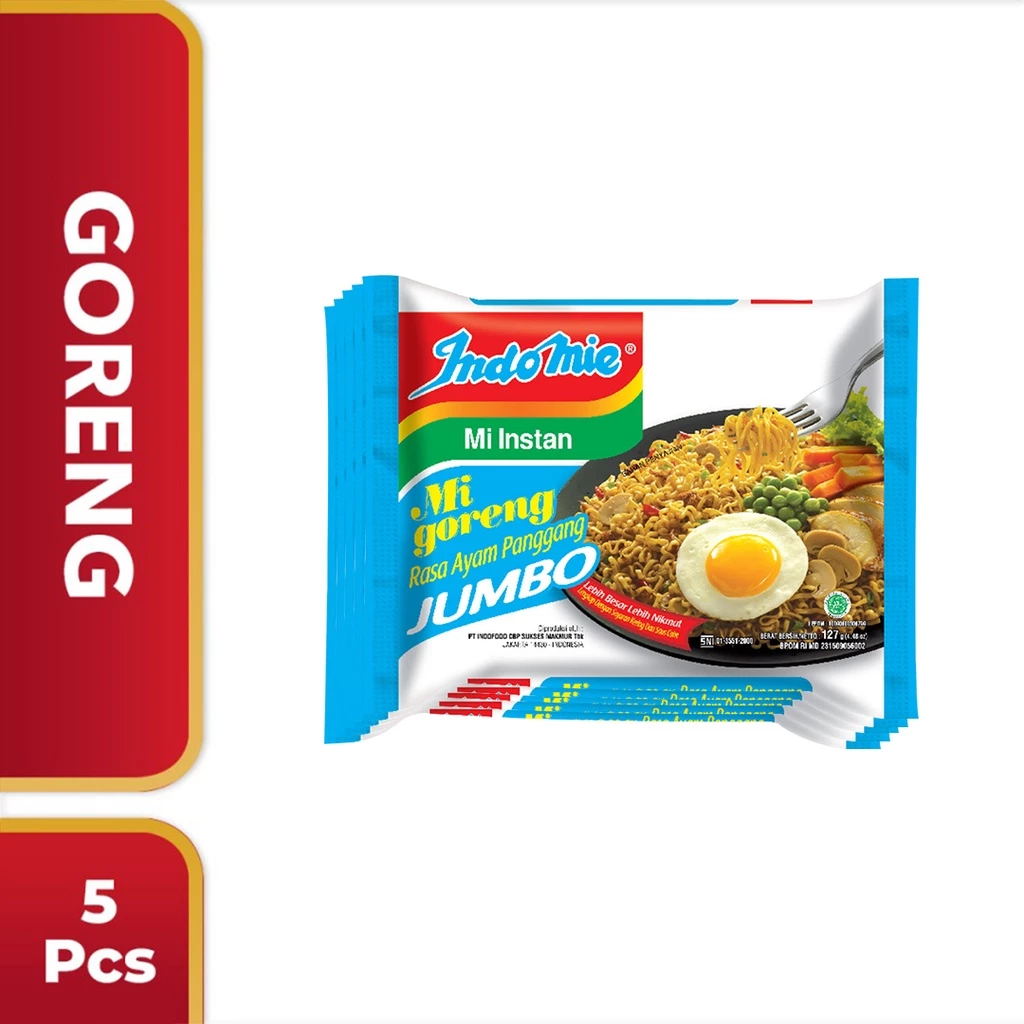 5 PCS - Indomie Goreng Ayam Panggang Jumbo 127 Gr