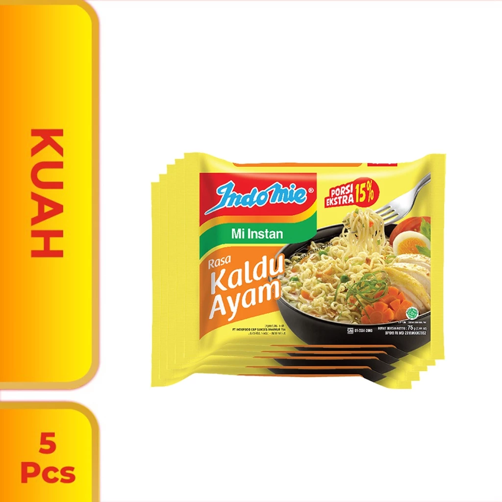 5 PCS - Indomie Kuah Kaldu Ayam 75 Gr