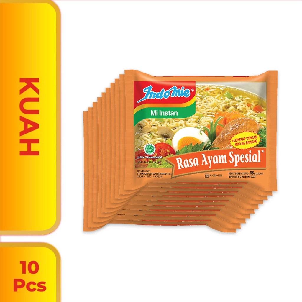 10 PCS - Indomie Kuah Ayam Spesial 68 Gr