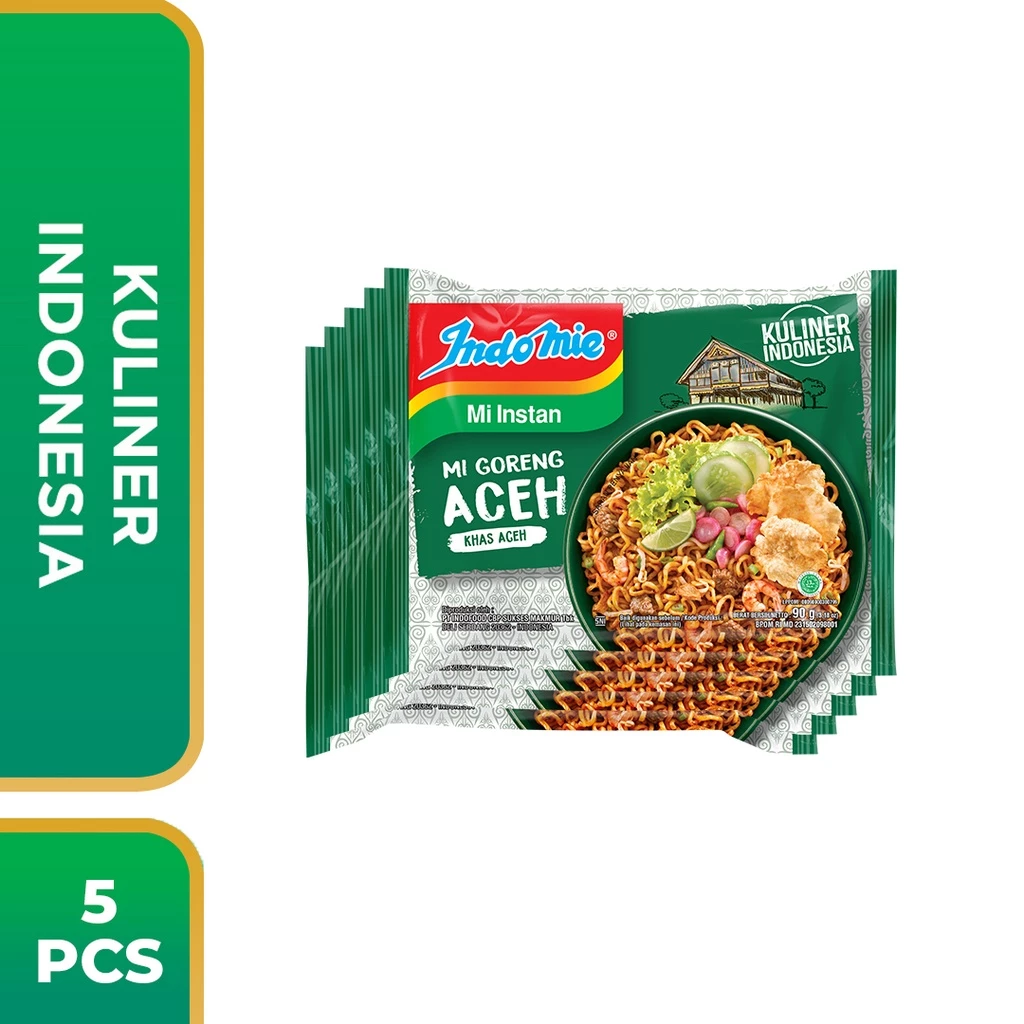 5 PCS - Indomie Mi Goreng Aceh 90 Gr