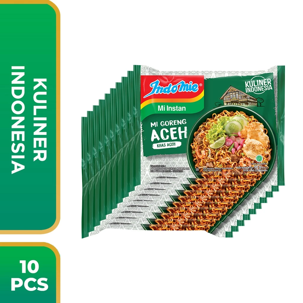 10 PCS - Indomie Mi Goreng Aceh 90 Gr