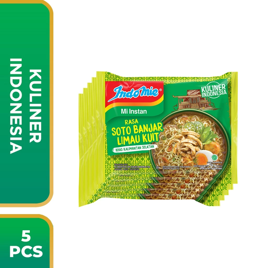 5 PCS - Indomie Soto Banjar Limau Kuit 75 Gr