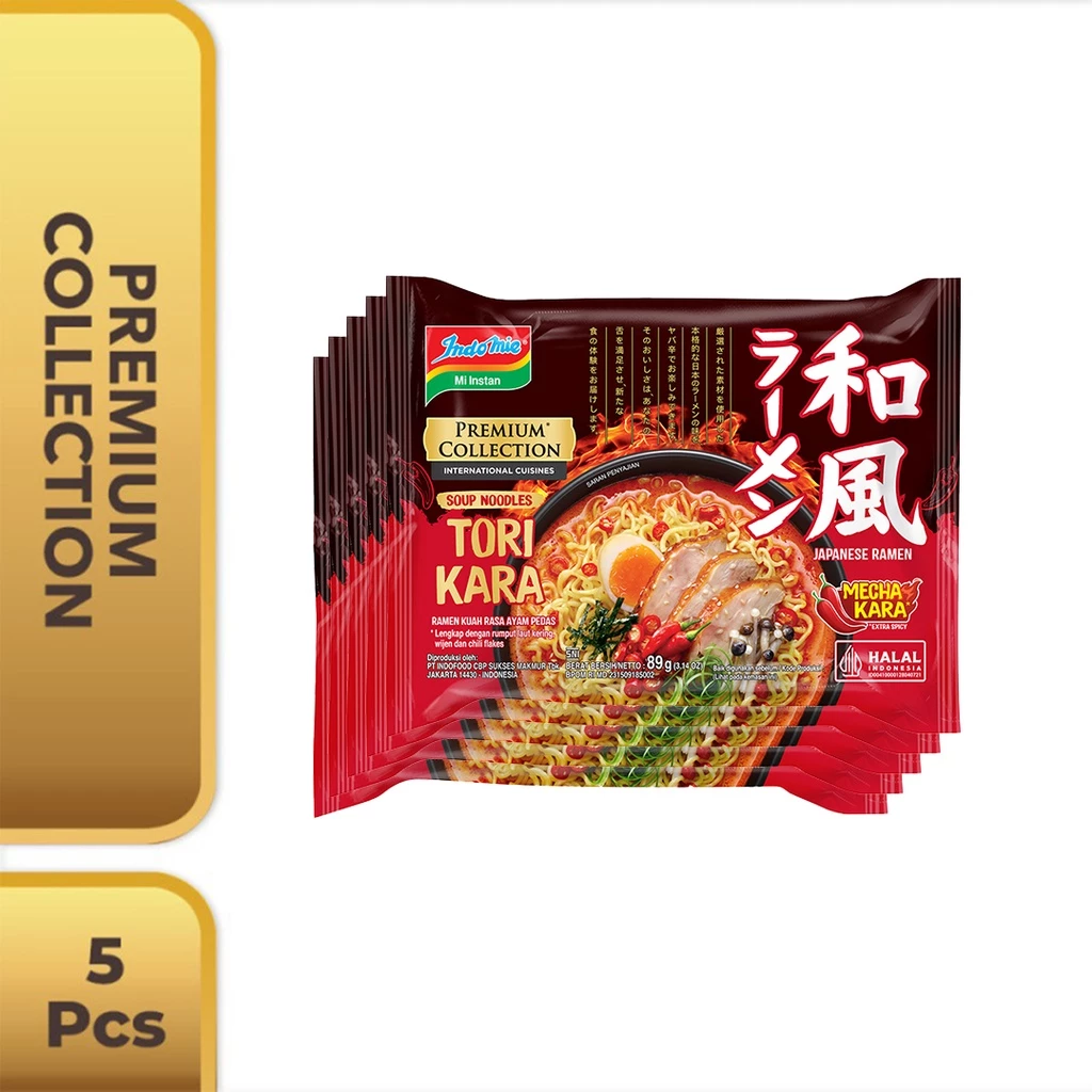 5 PCS - Indomie Tori Kara Ramen 89 Gr