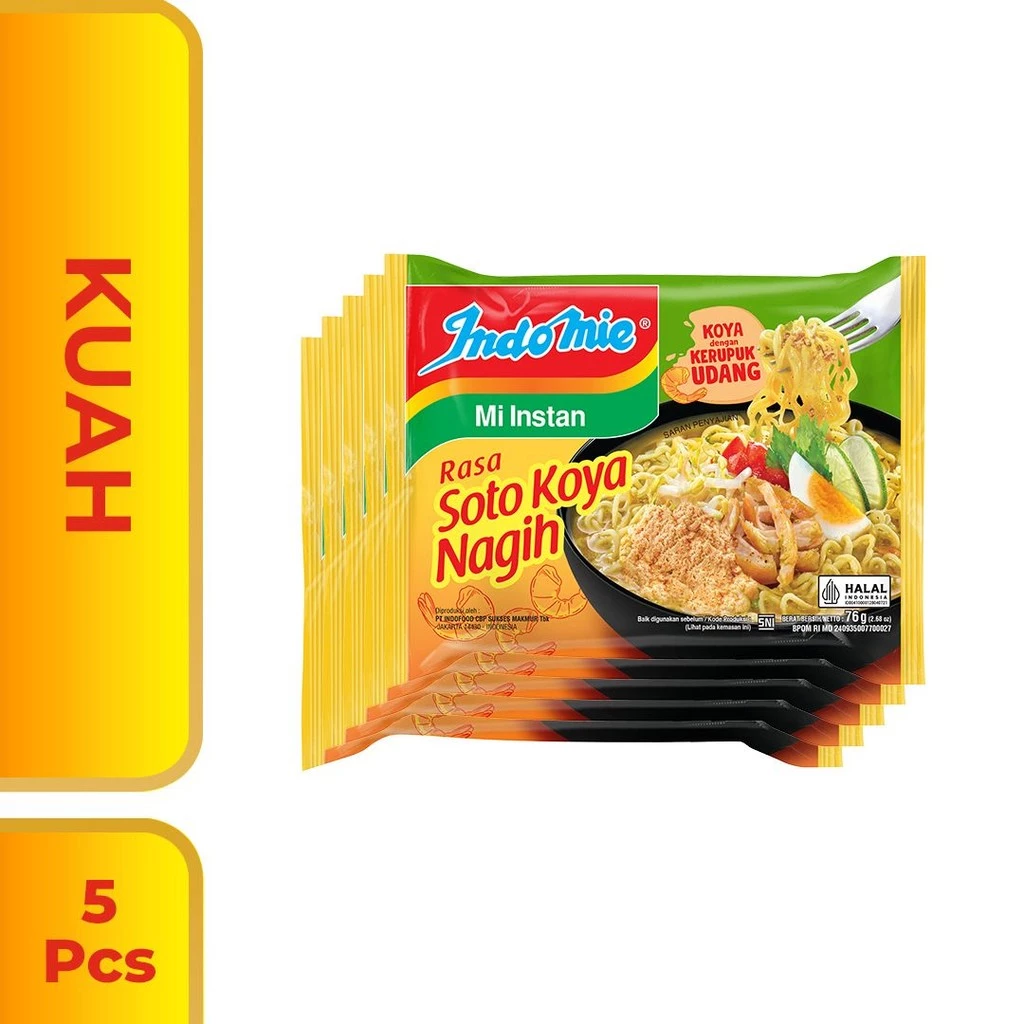 5 PCS - Indomie Rasa Soto Koya Nagih 76 Gr
